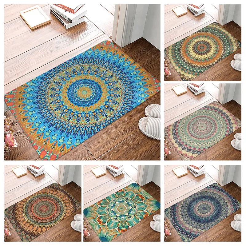 Anti-slip Bath Mat Bathroom Small Rug Shower Mat Home Decor Door Mat Kitchen Bedroom Entrance Room mats Persia vintage Mandala