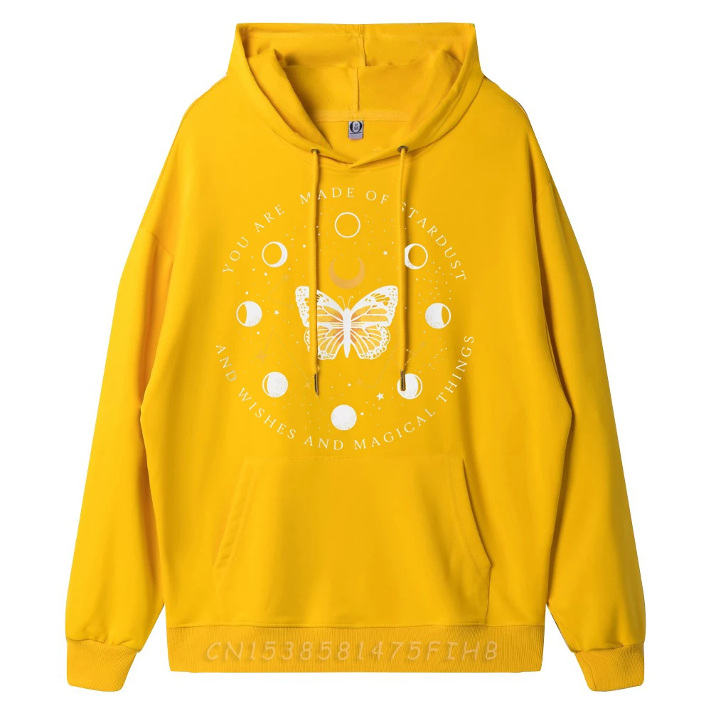 Funny Men Hoodies O Neck Long Sleeve Celestial Mystical Luna Butterfly Moon Hoodies Normal Hoodies