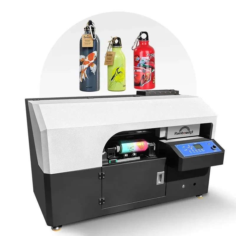 High Speed UV Inkjet Printer for Cylindrical Objects 360 Degree Printing with Dual DX10 Print （Deposit）