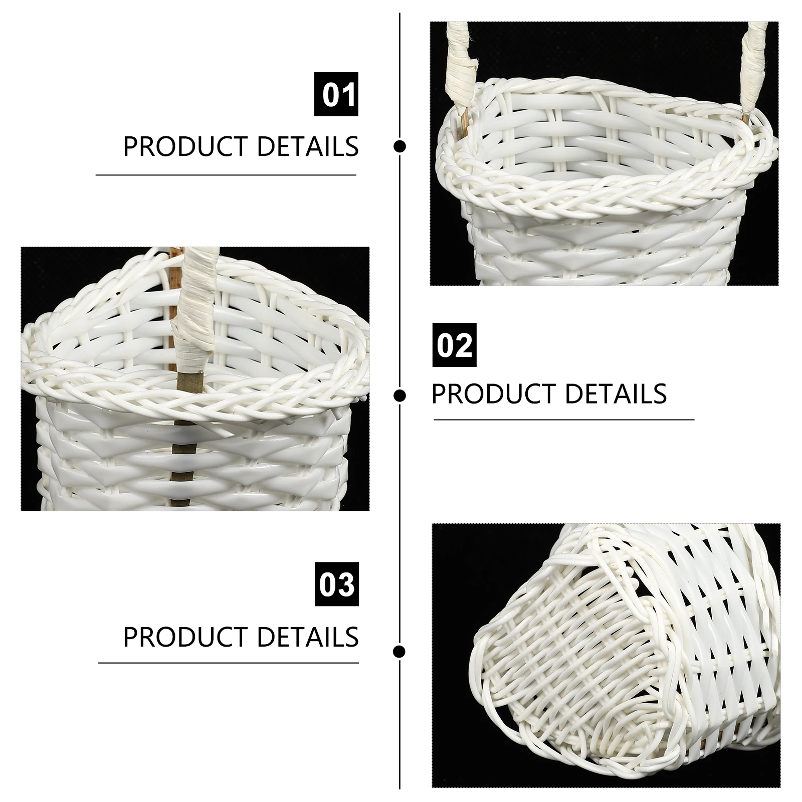 

6pcs Rattan Vegetable Basket Harvesting Garden Rustic Decor Planter Natural Durable Storage Hotel Chic