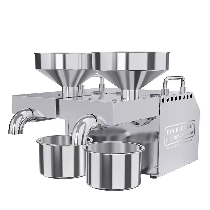 Top - Notch Double Ended Stainless Steel Oil Press, Fully Automatic Small Edible Oil Processing Kitchen Appliance
