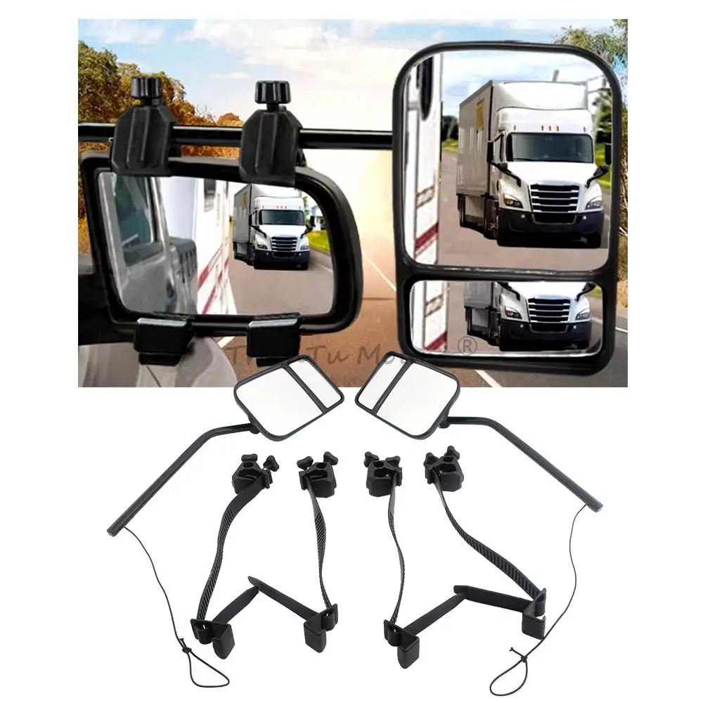 

Universal Towing Mirror Tow Mirror Caravan Trailer Car Rear View Mirrors Blind Spot Convex Wide Angel Safe Hauling Extension