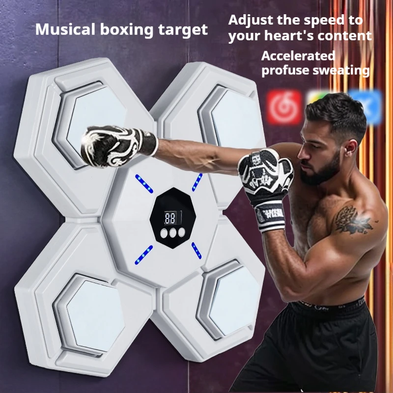 Máquina de boxeo musical para niños y adultos, equipo de entrenamiento deportivo de descompresión, blanco de reacción electrónica para el hogar