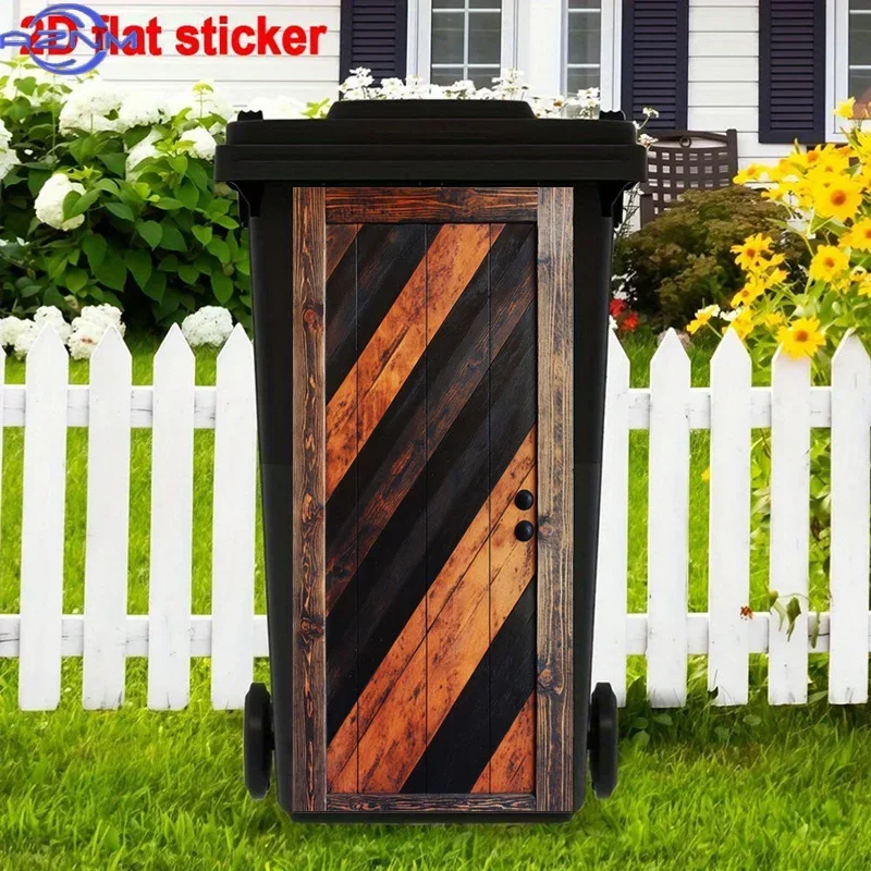 Decorative Waste Bin Sticker 2D Printed Art Decal for Home Trash Can Ornament