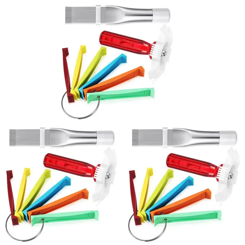 

AA14 New 9 Pieces Air Conditioning Brush Set Includes FCR6 Ring Fin Comb Air Conditioner Fin Cleaner Condenser Radiator Fin Comb