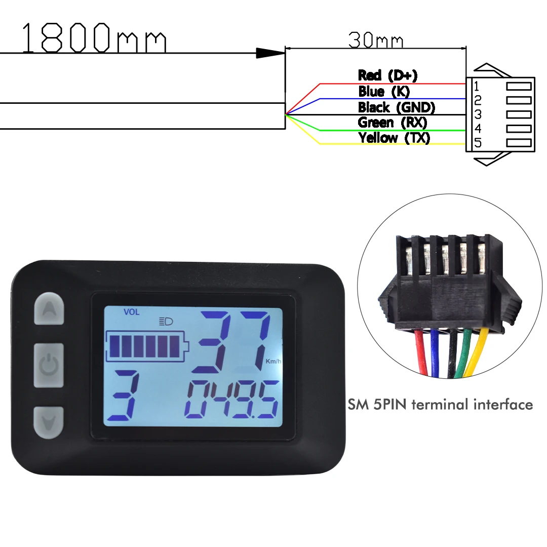 UART 2-multifunctioneel LCD-scherm Elektrische fietsdisplay Computer Fiets Regendicht Snelheidsmeter Kilometerteller Fietsen Waterdicht - afbeelding 1