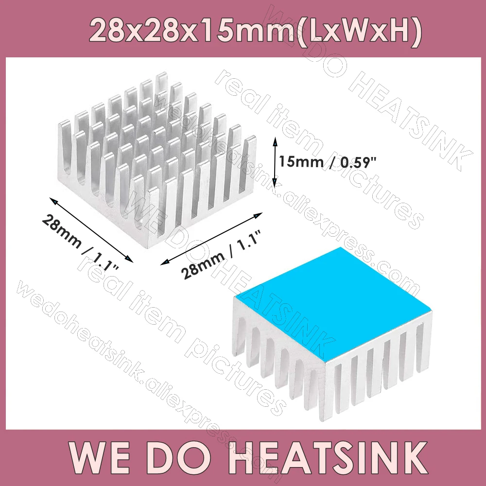 Aluminum Heatsink 28x28x15mm / 1.1x1.1x0.59\