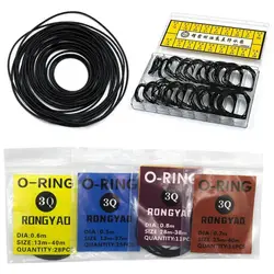 200Pcs/Set Repair Tools Rubber O-Ring Thickness 0.5mm/0.6mm Waterproof Watch Back Case Rubber for Watchmaker Boxed O-Ring Gasket