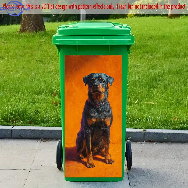 1pc of 2D Pattern Printing, Sticker for Kitchen Trash Can, X Cm, Featuring a Rottweiler Sitting, Themed Wallpaper for Kitchen