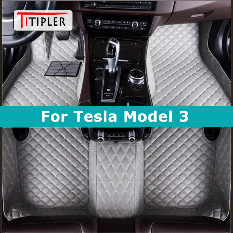 TITIPLER Custom Car Floor Mats For Tesla Model 3 Auto Carpets Foot Coche Accessorie