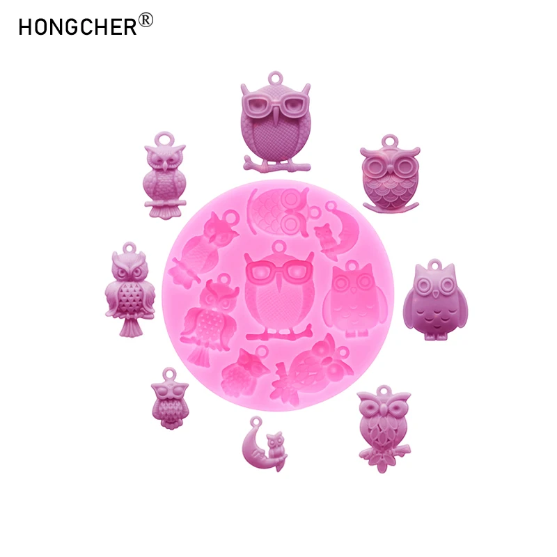 Eulen-Silikonformen, Schokoladen- und Dessert-Dekorationsformen, Harz-Accessoires, Fondant, DIY-Ornamente, Anhänger und Charms