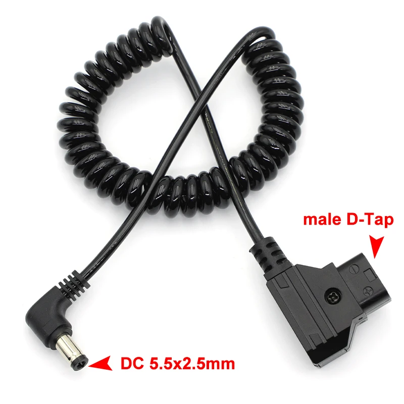 

Power Tap D-Tap Male to Right Angle DC 5.5x2.5mm 12V Cable for DSLR Rig Power V-Mount Anton Battery Photography Accessories