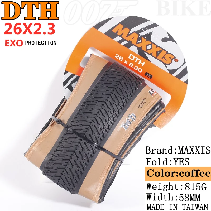 MAXXIS DTH(M147P) 26x2.3 26x2.15 20X1.75 Bicycle Tire MTB Mountain Bikes, EXO  Full black and deep skin edge