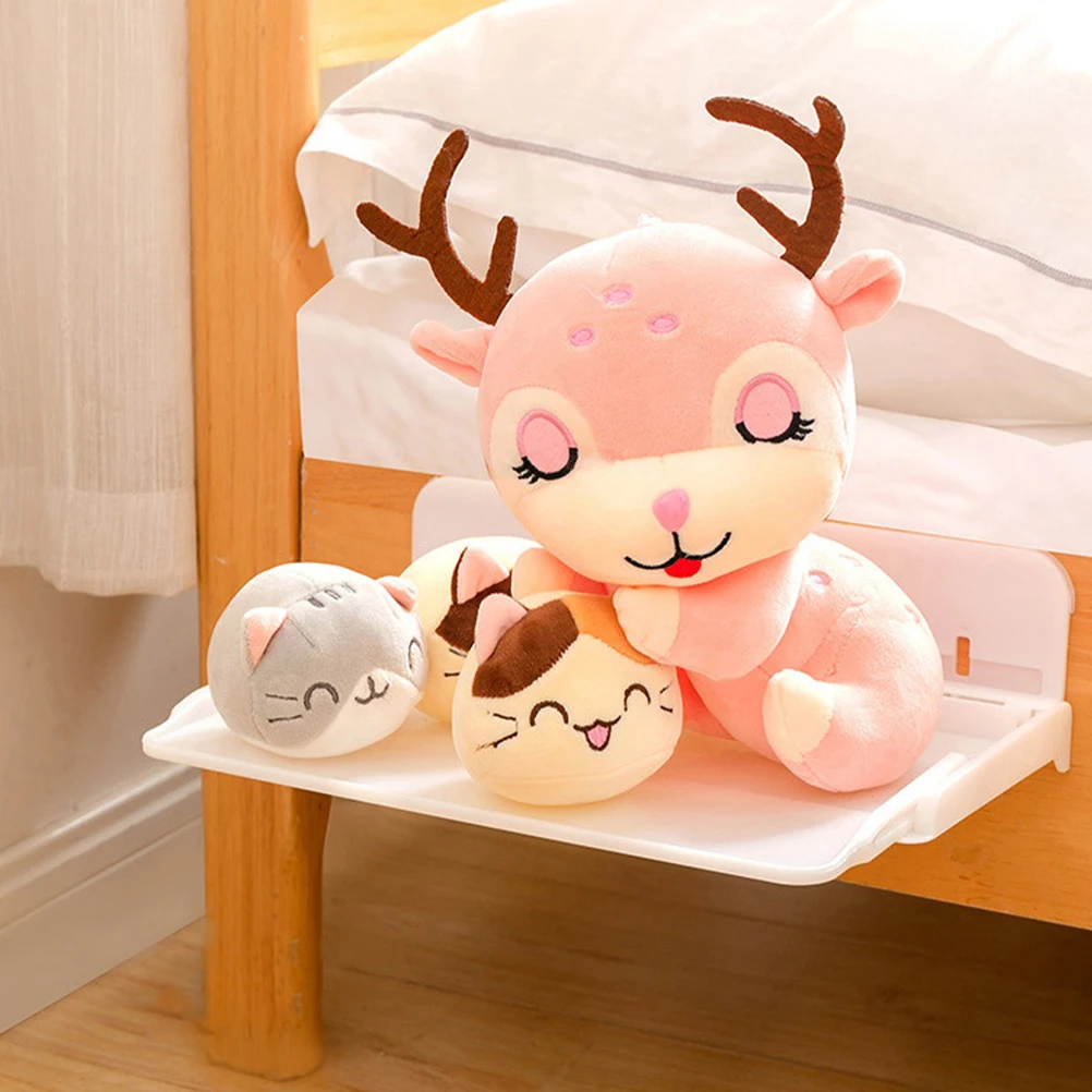 

2 PCS Wall Shelf Bedside Organizer Bedroom Adhesive Shelves Rack Storage Fold for Phones Tray