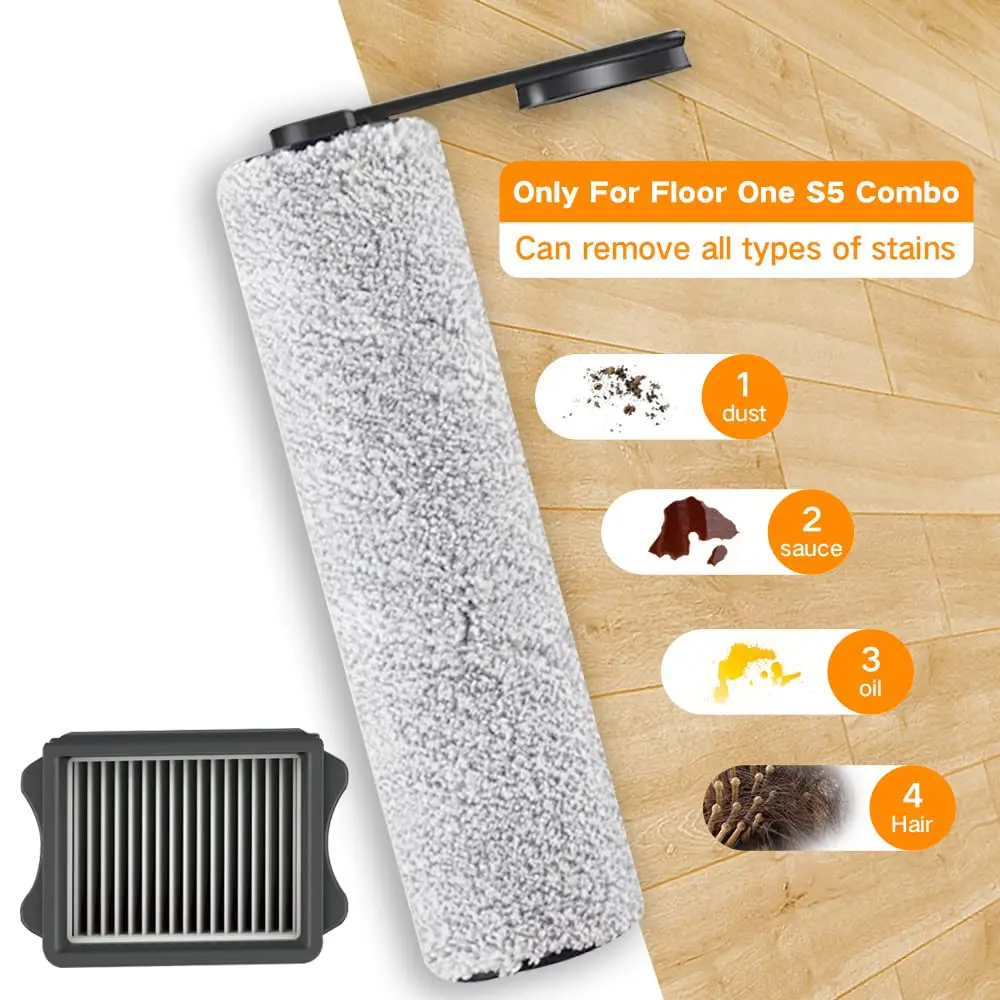 Repuestos para aspiradora inalámbrica Tineco Floor ONE S5 COMBO, repuestos para aspiradora en seco y húmedo, rodillo de cepillo y filtro HEPA, accesorios