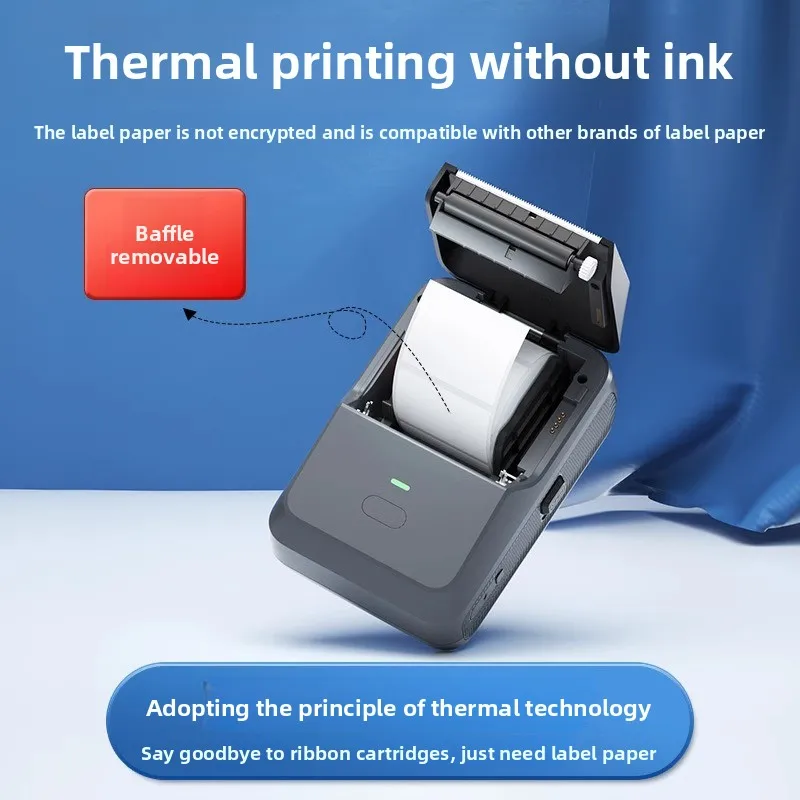P2 Mini Thermal Label Printing Machine, Print Production Date Barcode for Food Stickers Apparel Hang Tags tool