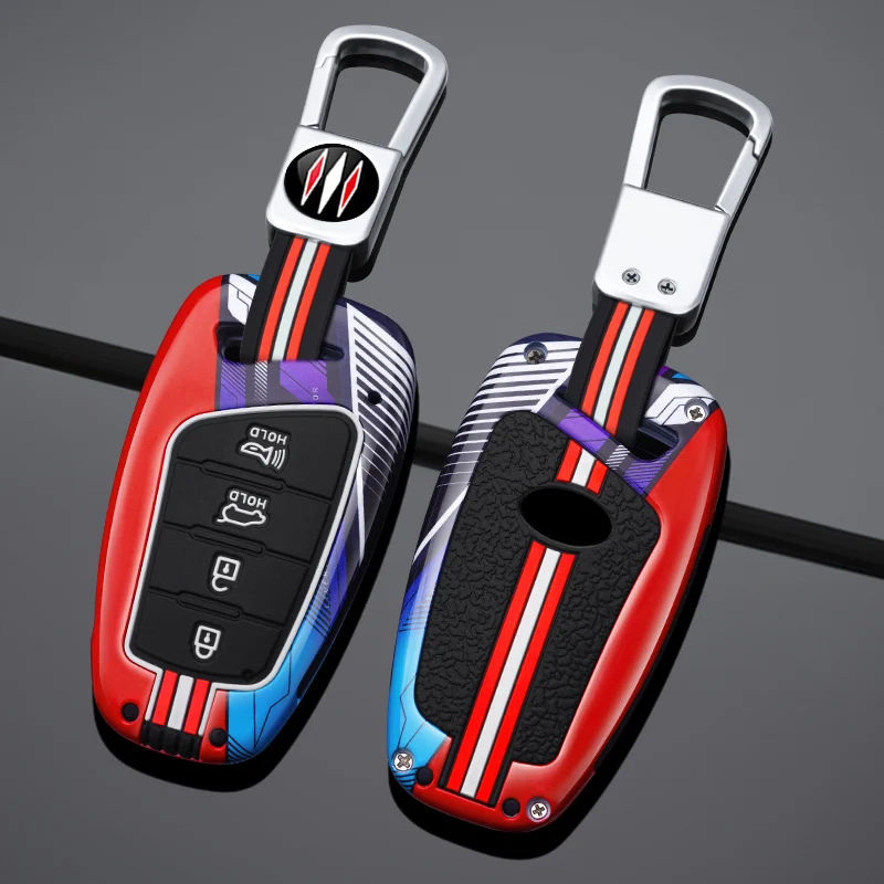 

Metal Remote Key Case Cover Holder For Hyundai Grandeur HG Sedan Genesis G80 Santa Fe 3DM Grand SantaFe 2018 IX45 EQUUS Azera