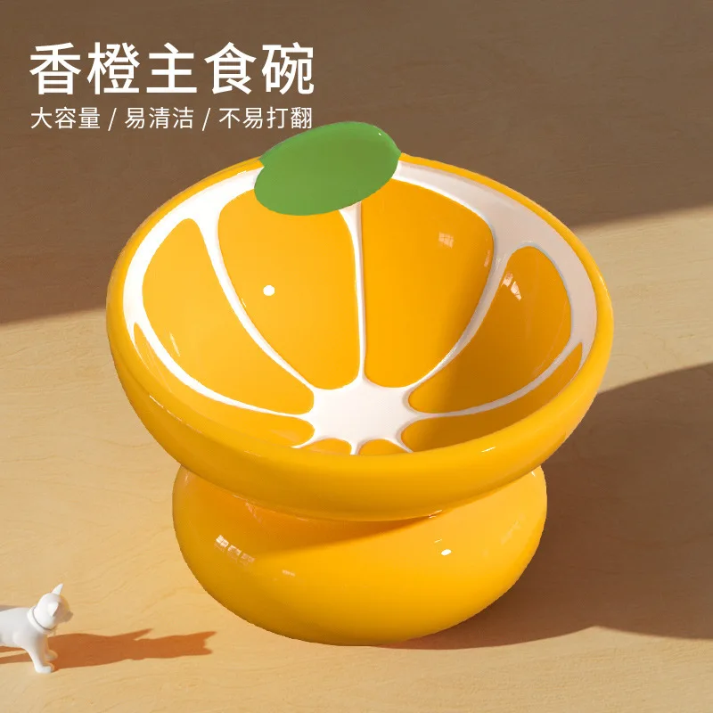 

plate cat bowl pet bowl oblique mouth protection cervical spine anti-knock anti-black chin drinking water food plate