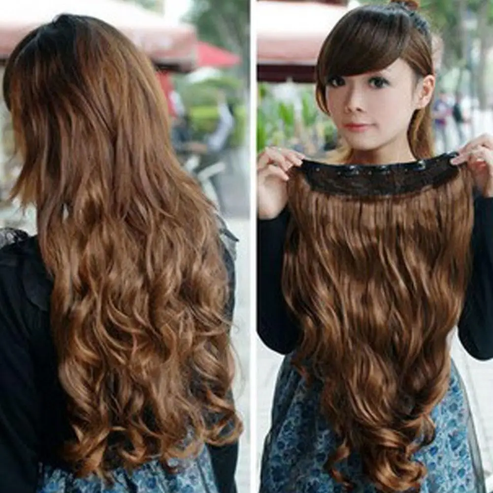 Synthetic Fashionable Straight Curled Wig Combined With Long Wave Curled Wig For Women's Heat-resistant Wig