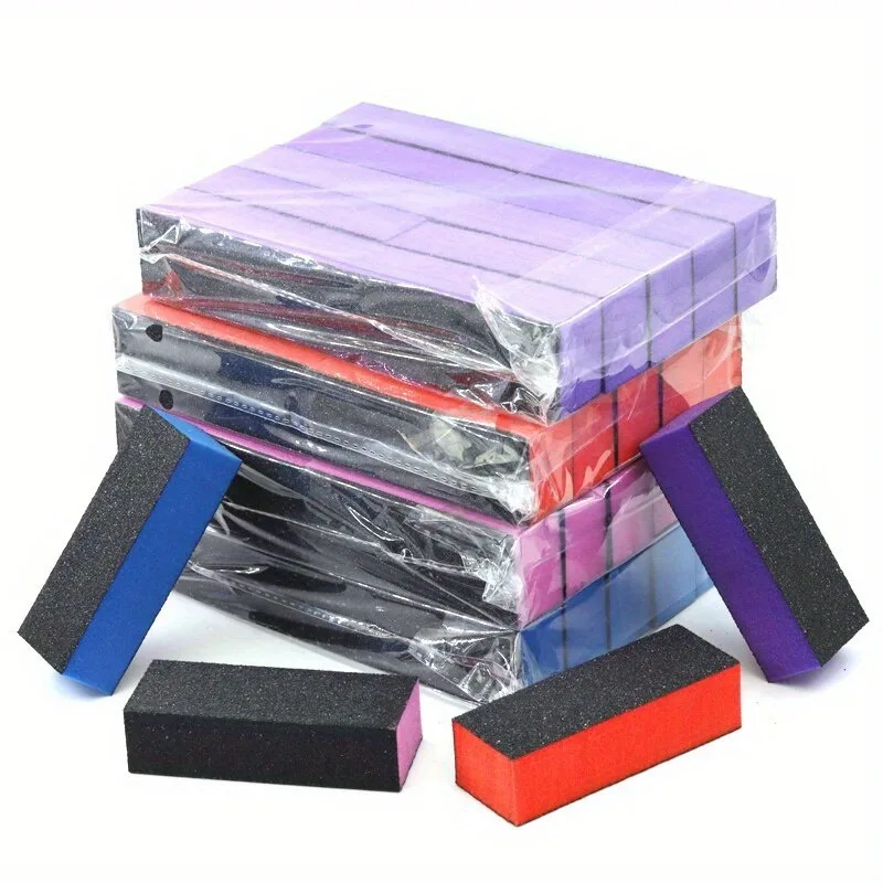 

10 PCS Professional Nail Files Black Sandpaper Block High Quality Colorful Sponge Nail Buffer Blok Files For Manicure Art
