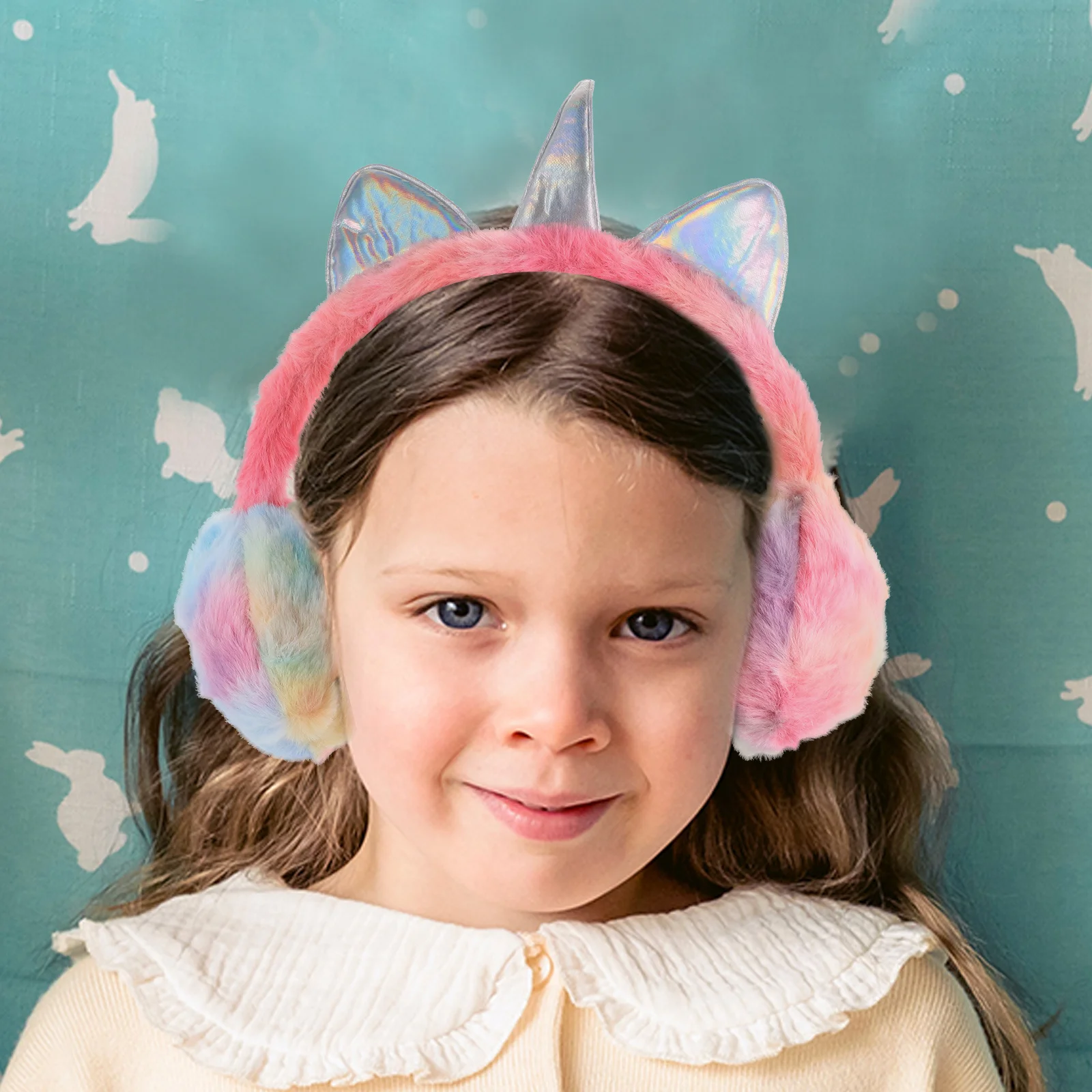 غطاء حماية للأذن على شكل وحيد القرن سباركلي للشتاء الدافئ من أجل قابل لإعادة الاستخدام ومريح للتخييم في الهواء الطلق والمشي لمسافات طويلة والتزلج