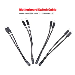 1/4Pcs Motherboard Switch Power SW/ RESET SW/ HDD LED /POWER LED 1 To 2 Double Adapter Cable 1 Female To 2 Male Splitter 2 Pins