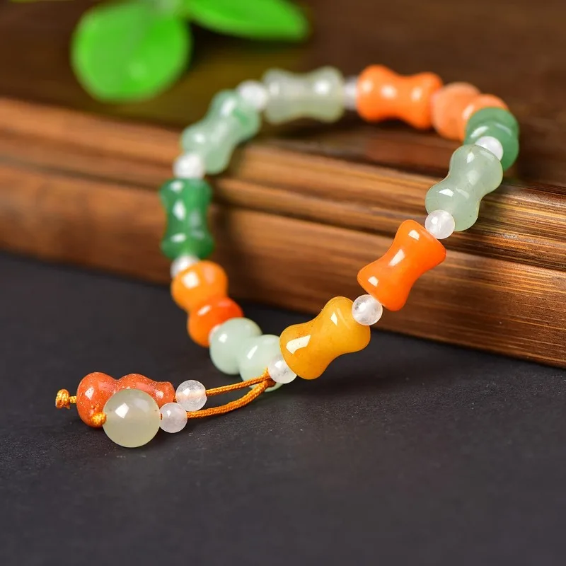 

New Natural Dongling Jade Bamboo Bracelet, Classic Fashion Ethnic Style Bracelet