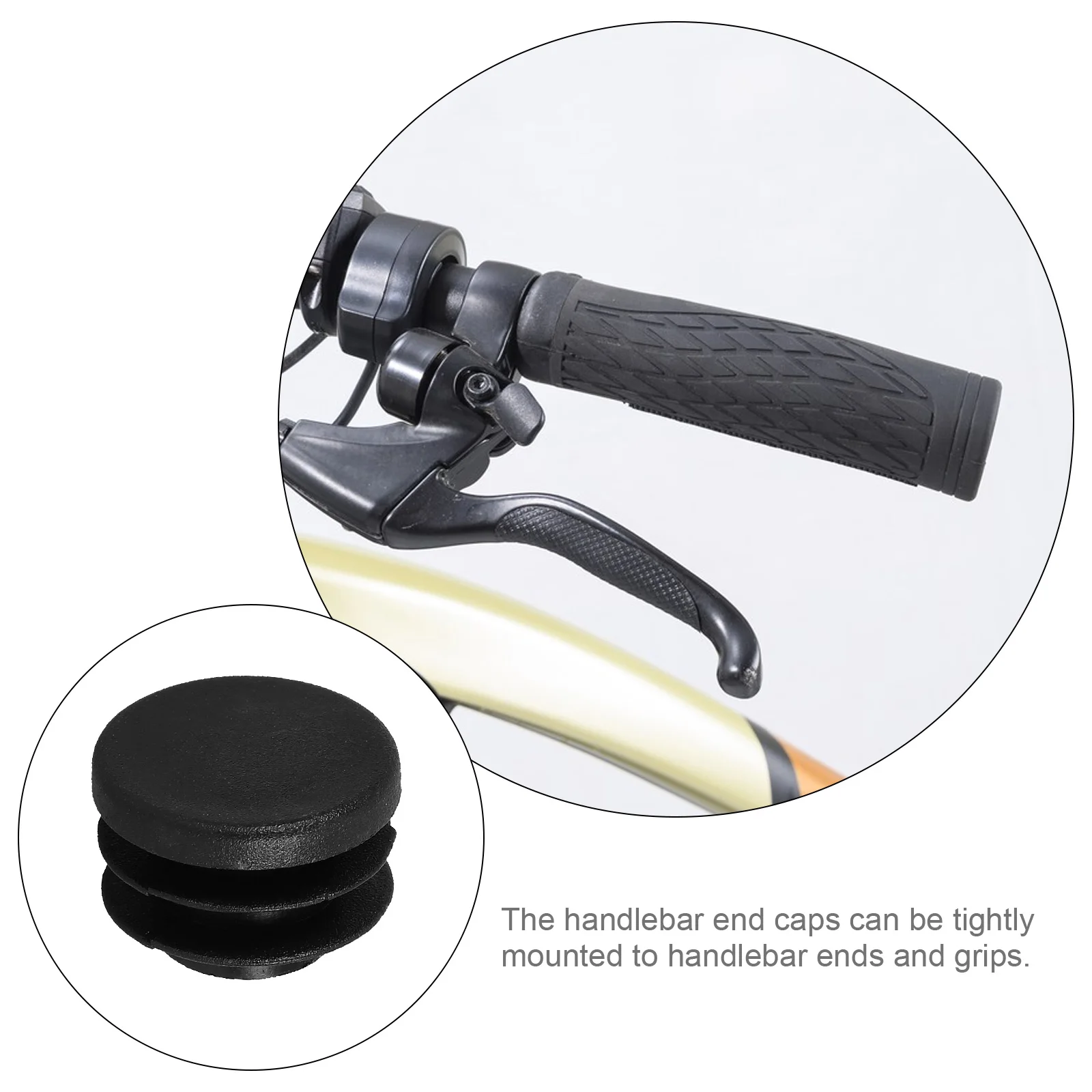 

10pcs Handlebar End Plugs Lightweight Plastic Caps for Mountain Bike Road Bicycle Grips Protect Rods Black Color