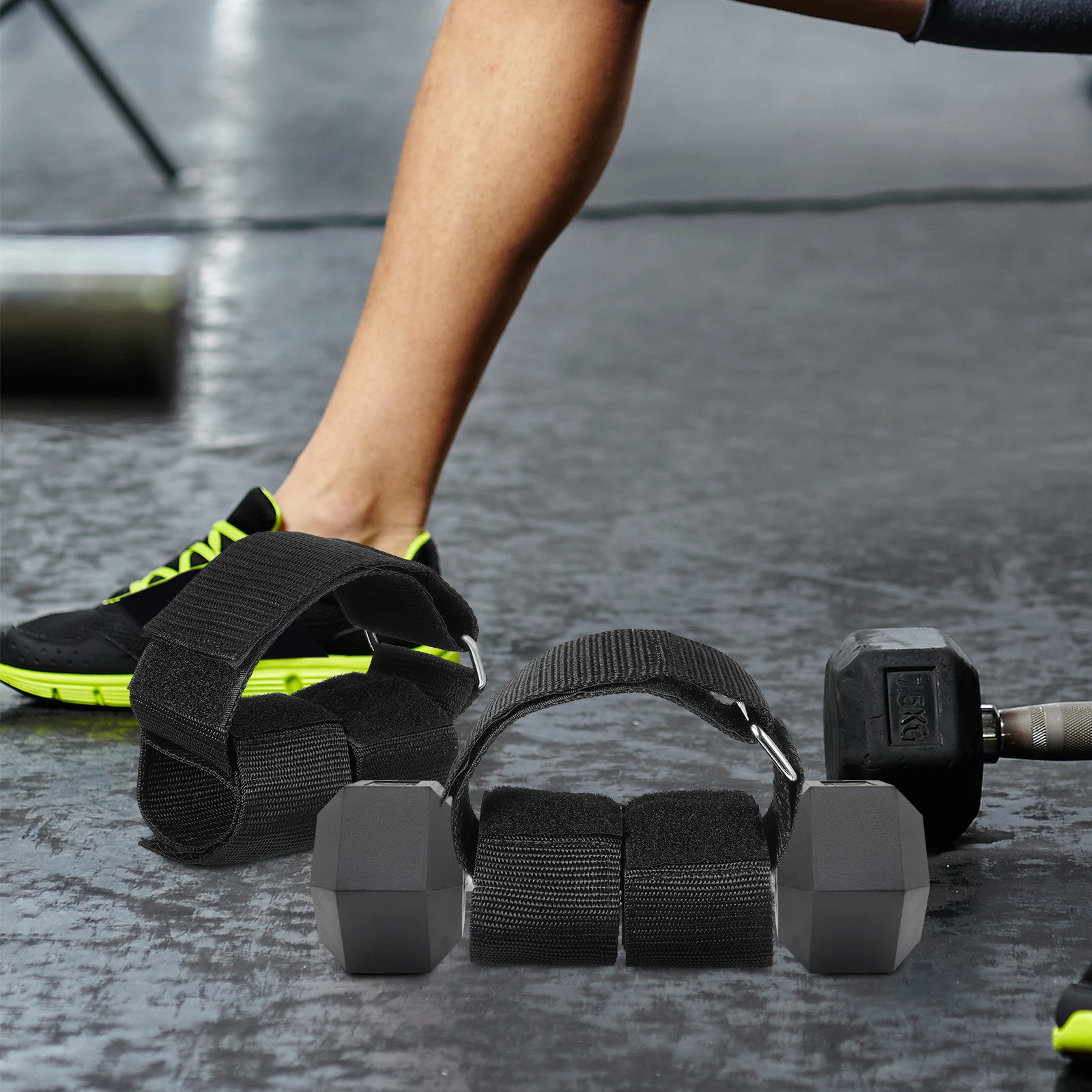 

2 pcs Adjustable Ankle Straps Dumbbell Foot Attachment For Weight Lifting Leg Hamstring Workouts Gym Accessories Home Fitness
