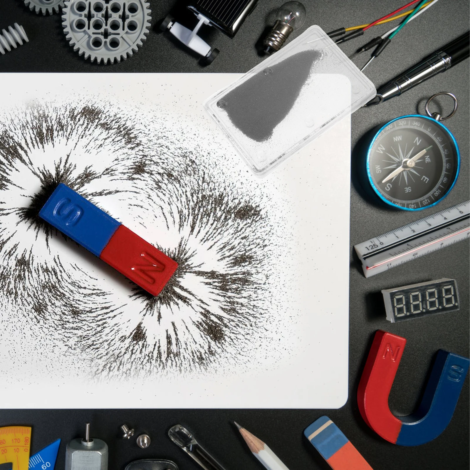 Physics Magnetic Field Experiment Box with Iron Powder Science Education Kit for School Laboratory Hands on Learning Teacher
