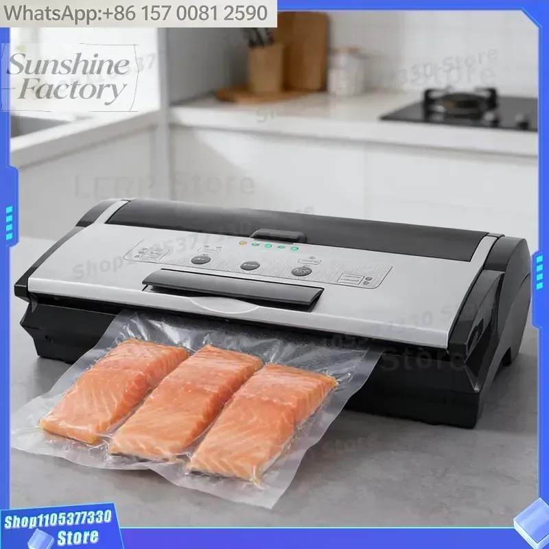 Built-in Cutter Automatic Vacuum Sealer Machine Food Vacuum Packing with Bags Dry & Wet for Home Use