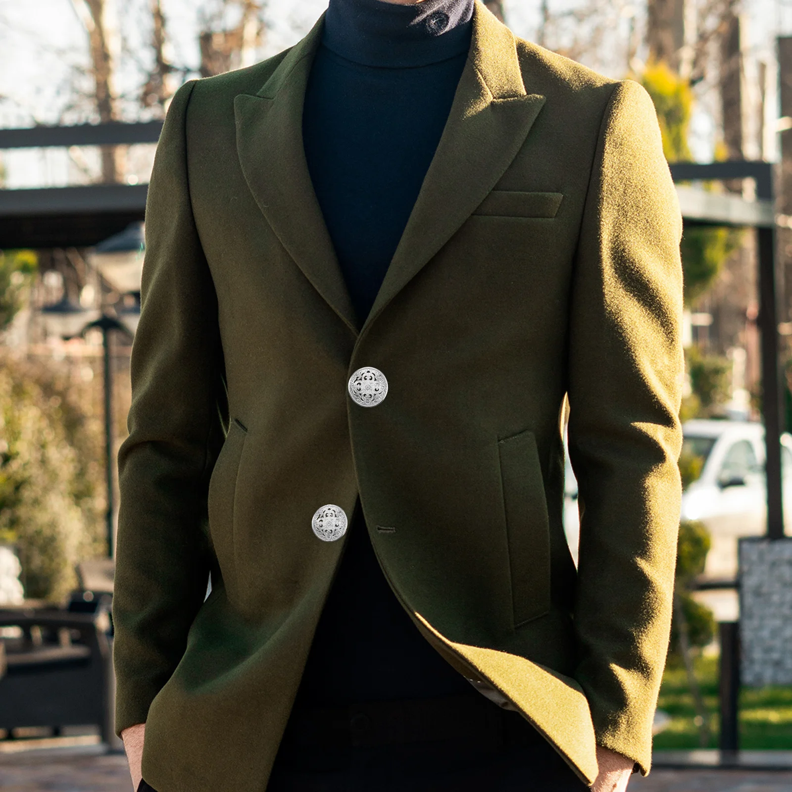 

30Pcs Metal Buttons 25Mm Hollow Out Design Silver Tone Sewing Fasteners for Jackets Coats Jeans T Shirts DIY Clothing Repair