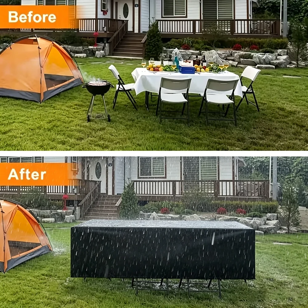 Wasserdichte Outdoor-Möbelabdeckungen, Regen- und Staubresistente Terrassenschutzbezüge für Tisch, Stuhl, Sofa und Gartenmöbelsets – Detail 8