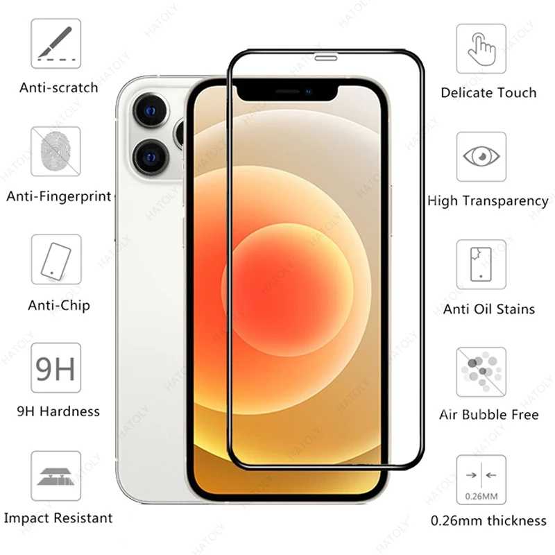 2PCS For iPhone 13 Pro Max Glass For iPhone 13 12 11 Pro Max Mini SE 2022 8 Plus XS Max XR Tempered Glass Film Screen Protector