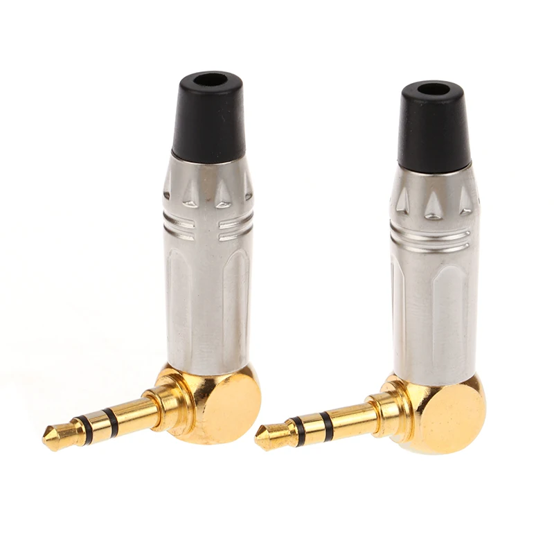 1pc Right Angle Mini Jack 3.5mm Stereo Right Angle Male Plug Audio Repair Earphone Soldering Adapter Solder Connector