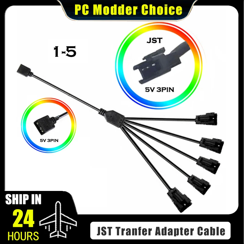 JST SM Adapter Cable RGB Transfer 4Pin 3Pin ARGB JST-3P SM3P JST-4P SM4P EL Wire Cord Male/Female MB AURA SYNC Line