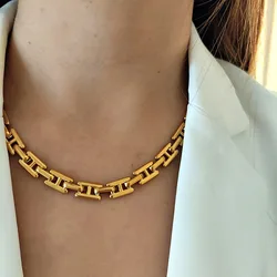 Stainless steel chain necklaces for women simple minimalist necklace waterproof punk cool chunky jewelry