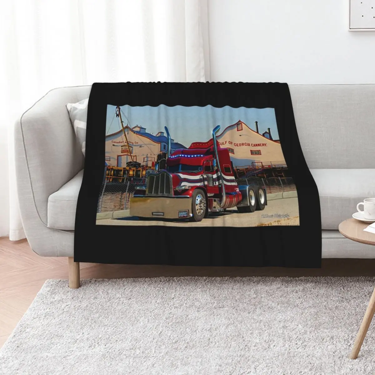 

Peterbilt with blue lights Throw Blanket Designers halloween for babies funny gift Blankets