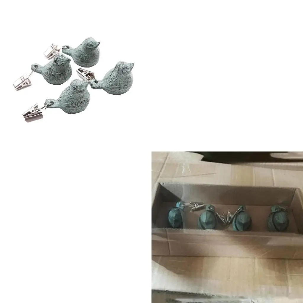 L43A Pack of 4 Tablecloth Weights Clips Iron Birds Tablecloth Clips Pendant Windproof