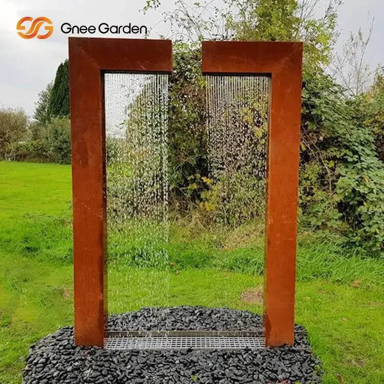 Outdoor Garden Backyard Decoration Corten Steel Water Feature outdoor Fountain Wall Waterfall