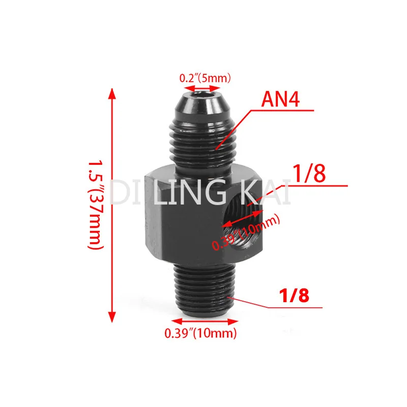 8 Pieces Auto Oil Cooling Hose Male Threaded Connection Adapter Aluminum Alloy Oil Hose Connector Oil Cooling Reducer AN4-AN12
