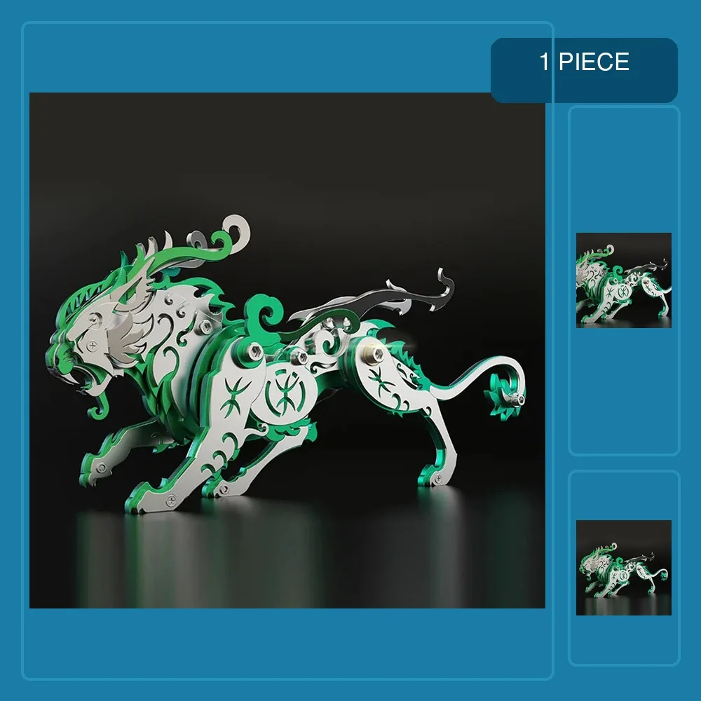 DIY Assembly White Tiger Beasts 3D Puzzle Metal Model Kits Toy Ancient Chinese God Beasts Model Set for adults