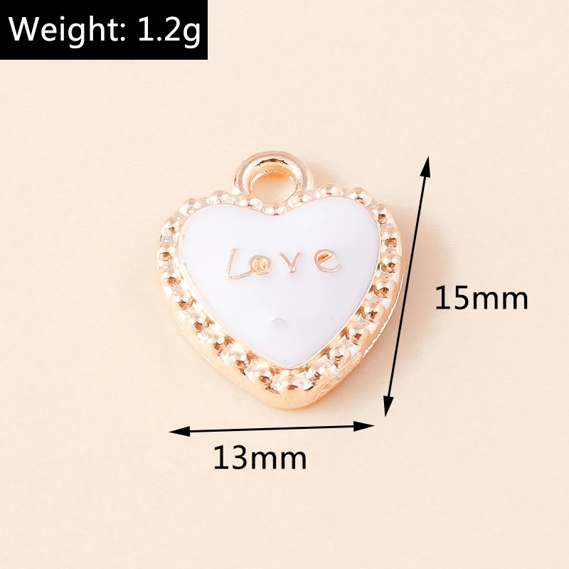 20 Stück niedliche, bunte Emaille-Anhänger in Form von Herzen und Blumen zum Basteln von Schmuck, Ohrringen, Halsketten und Armbändern – ideal für DIY-Bastelprojekte. – Detail 16