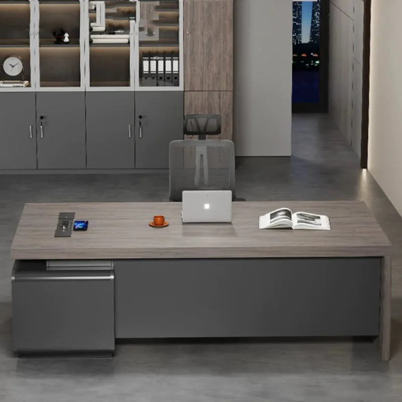 Display Aesthetic Office Desk Modern Wooden Computer Decoration Office Desk Organizers Storage Meuble Bureau Home Furniture