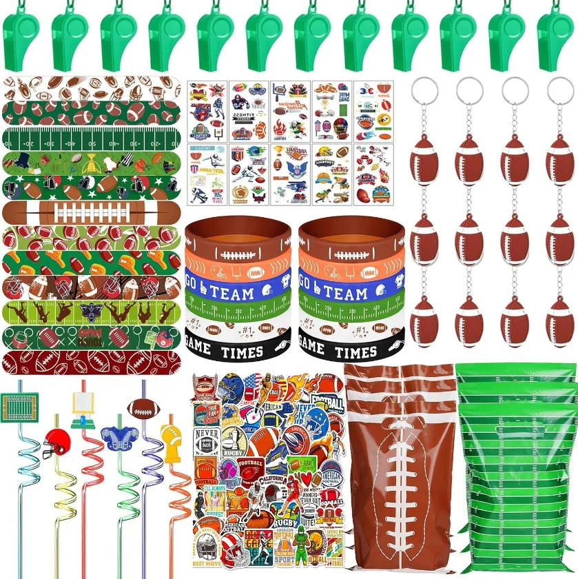 Rugby Football Party Favors Sports Team Theme Birthday Party Decorations Set Pinata Filler Keychain Stickers Kids Valentine Gift