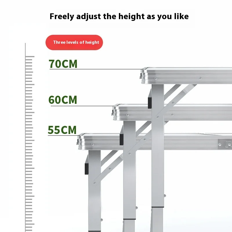 Multifunctional Foldable Table And Chairs Set Adjustable Height Portable for RV Car Camper Outdoor Dining PU Cart Home Compact