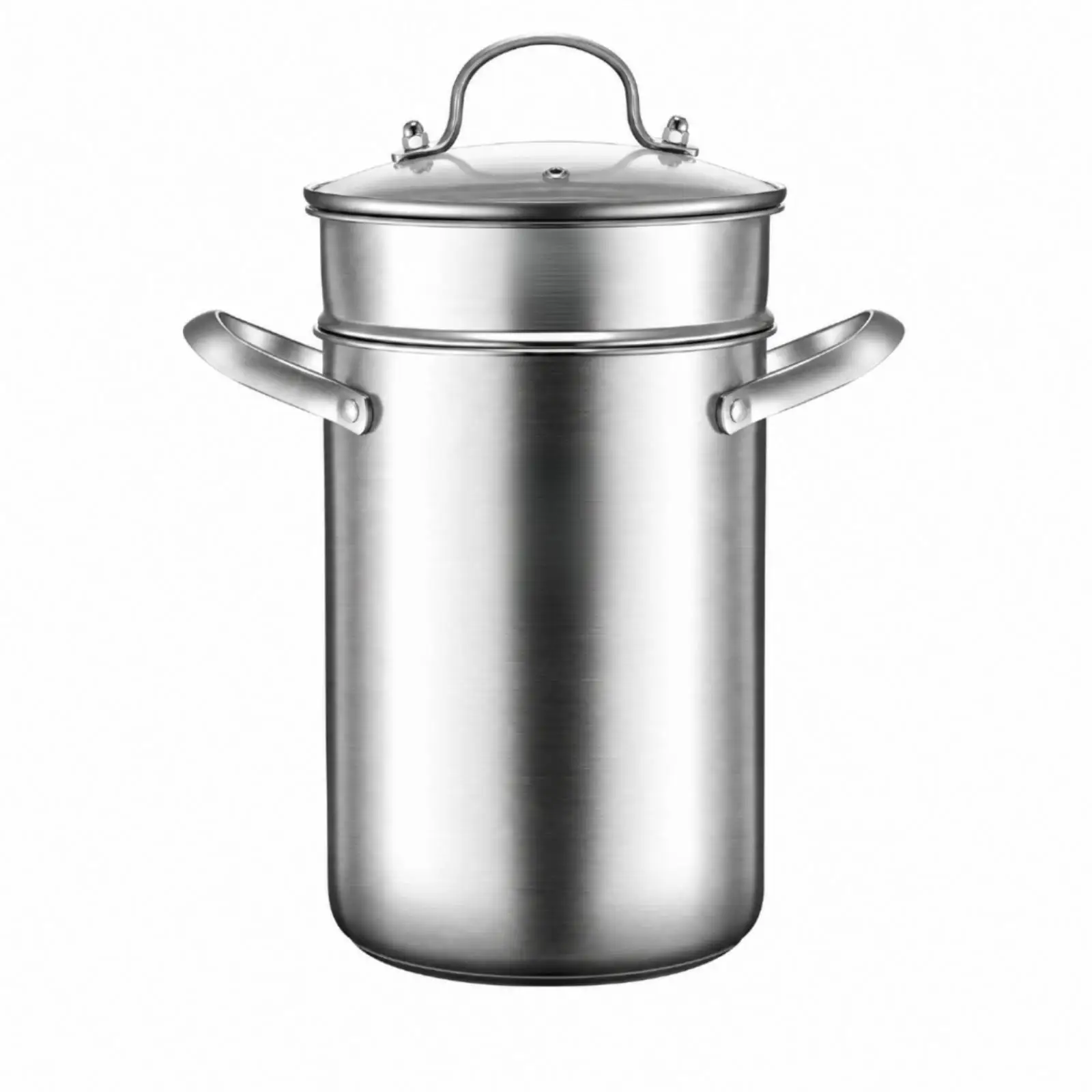 Multifunctional Stainless Steel Cooking Pot with Steamer Basket for Boiling Steaming Frying on Gas Stove Top