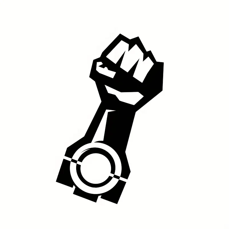 สติกเกอร์ติดรถยนต์รูปนิ้วกำปั้นสีดำขาว 1 ชิ้น กันน้ำ ติดแน่น ตกแต่งรถยนต์