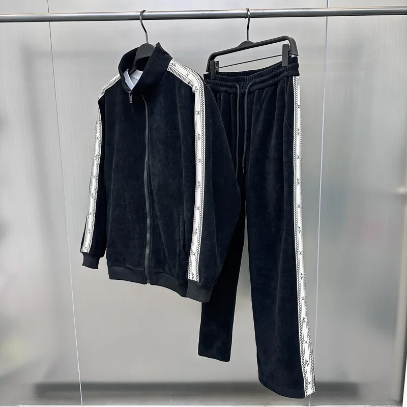 

Мужской модный вязаный комплект Bird Poer: куртка и свитшот для осени и зимы, повседневная спортивная верхняя одежда с воротником-стойкой, утепленная, с длинными рукавами