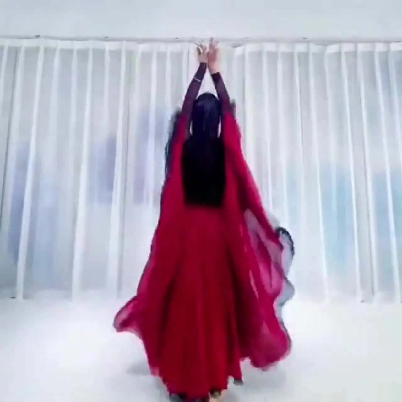 Gonna da danza classica Tencel a doppio strato da 720 gradi che scorre gonna grande abiti da allenamento abbigliamento da prestazione gonna di garza